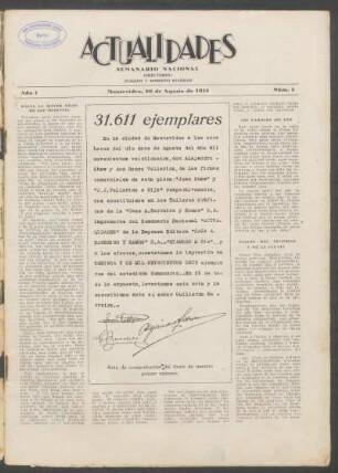 1924,1,2: año 1, núm. 2 (20 de agosto de 1924)