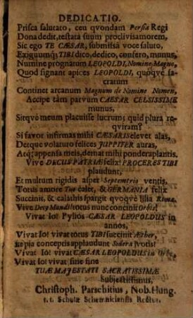 Dyodekas anagrammatica, e floribus indelebili nomini inscriptis : magnanimi Leopoldi imperatoris invictissimi Caesaris semper Augusti contexta ...