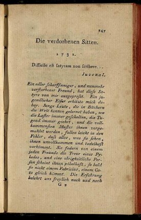Die verdorbenen Sitten.