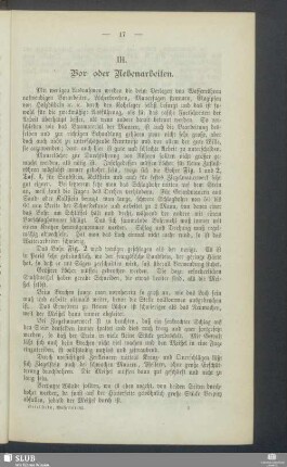 III. Vor- oder Nebenarbeiten