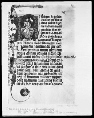 Missale des Petrus Crüger — Initiale R (esurrexi) mit einer Auferstehung, Folio 91recto