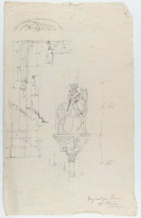 Dom, Regensburg. Hl. Georg, Innenseite der Westwand, Maßwerk vom Portal