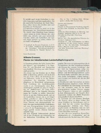 Wilhelm Dreesen, Pionier der künstlichen Landschaftsphotographie