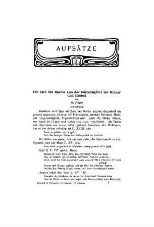 Die Idee des Rechts und der Gerechtigkeit bei Homer und Hesiod : (Fortsetzung)