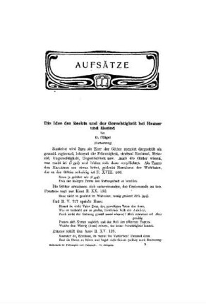 Die Idee des Rechts und der Gerechtigkeit bei Homer und Hesiod : (Fortsetzung)