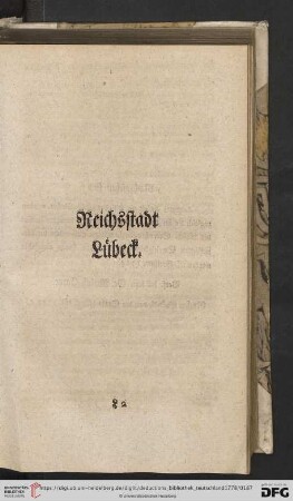 Reichsstadt Luebeck