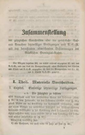 I. Theil. Materielle Vorschriften.
