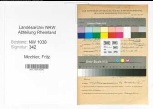 Entnazifizierung Fritz Mechler , geb. 11.10.1897 (Justizbeamter)