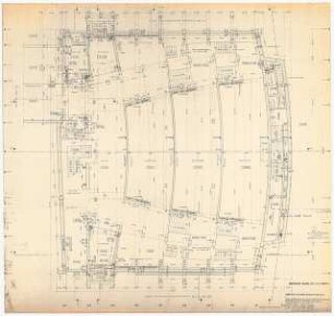 Technische Universität Berlin Elektrotechnische Institute, 2. Bauabschnitt: Erdgeschoss 1:50 (Lichtpause von Inv. Nr. 37490