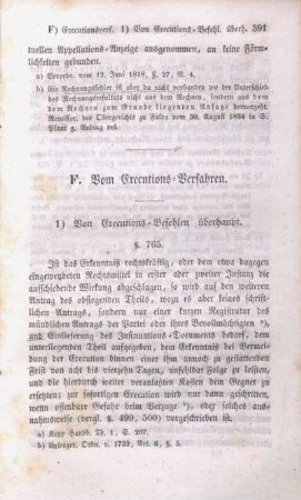 F. Vom Executions-Verfahren.