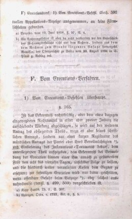 F. Vom Executions-Verfahren.