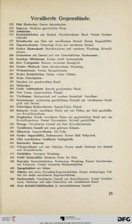 Versilberte Gegenstände (Nr. 573-609)