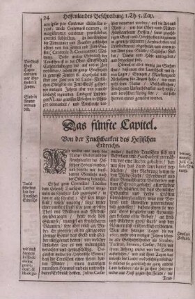 Das fünfte Capitel. Von der Fruchtbarkeit des Hessischen Erdreichs.