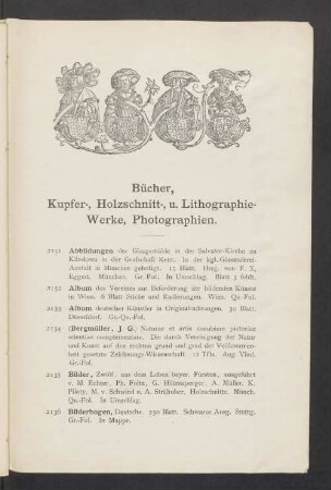 Bücher, Kupfer-, Holzschnitt-, u. Lithographie- Werke, Photographien