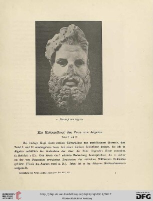 19/20: Ein Kolossalkopf des Zeus aus Aigeira