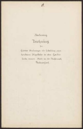 Breuninger, Gustav, Gerber Bau einer heizbaren Kegelbahn