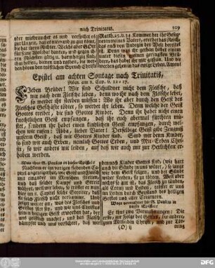 Epistel am achten Sontage nach Trinitatis, Röm. am 8. Cap. v. 12-17.