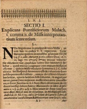 Missam Malach. I. commate II. non indicari : Dissertatione Theologica