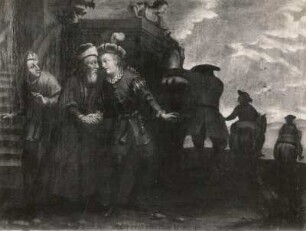 Der verlorene Sohn reist vom Vater ab : Gleichnis vom verlorenen Sohn. Der verlorene Sohn reist vom Vater ab. Gemälde (1751/1800)