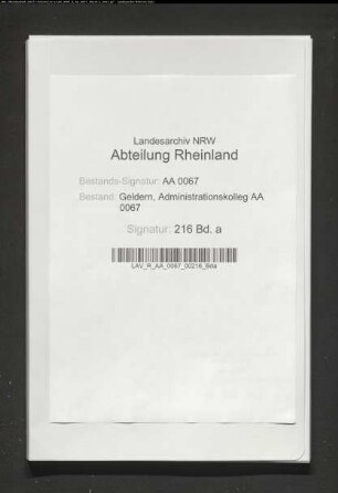 Niers-Ordnung de Anno 1726 und Anno 1769 und 1823