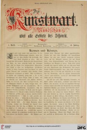 Kennen und Können, [1]