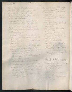 Winterhalbjahr 1688/1689. Rektorat Ferdinand Christoph Harpprecht