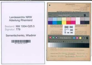 Entnazifizierung Wladimir Sementschenko , geb. 09.05.1892 (Schuhmacher)