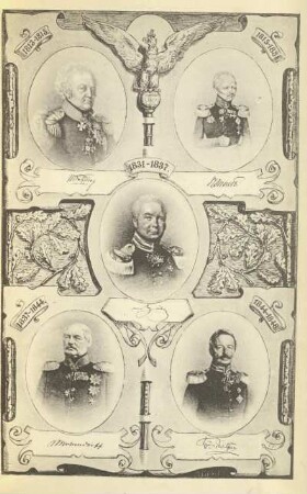 Tafel: [Die Kommandeure des Regiments von 1813 bis auf die Gegenwart. Tableau 1]