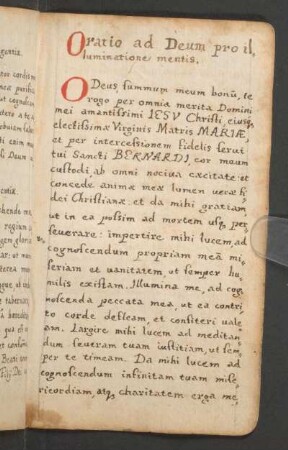 Oratio ad Deum pro illuminatione mentis.