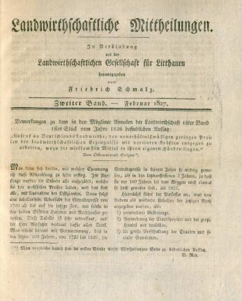 Zweiter Band. - Februar 1827.