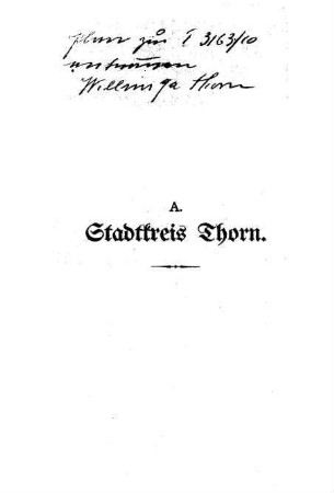 A. Stadtkreis Thorn