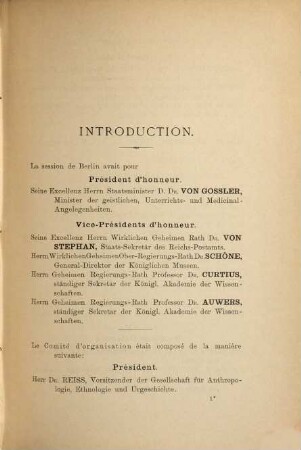 Compte-rendu de la septième session, Berlin 1888