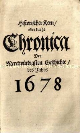 Chronik des Jahres 1678