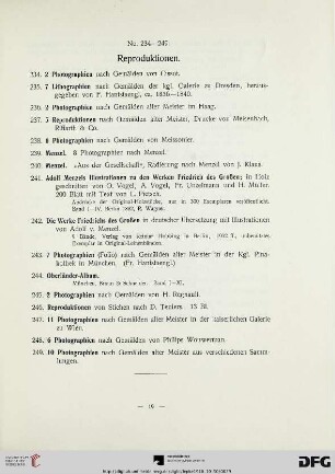 Reproduktionen (Nr. 234-262)