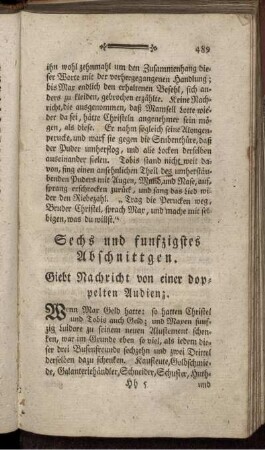 Sechs und funfzigstes Abschnittgen. Giebt Nachricht von einer doppelten Audienz.