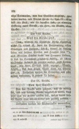 Der IX. Artickel. Von der Tauffe.