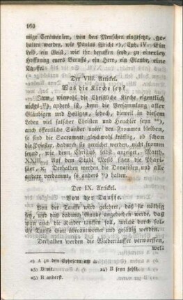 Der IX. Artickel. Von der Tauffe.