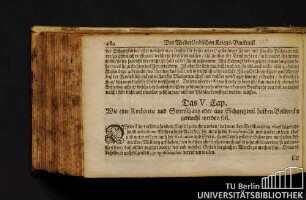 Das V. Cap. Wie eine Redoute und Sternschantz oder eine Schantz mit halben Bollwercken gemacht werden soll.