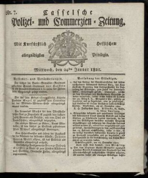 Nr. 7, Mittwoch den 24sten Januar. 1821