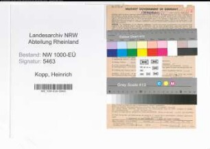 Entnazifizierung Heinrich Kopp, geb. 15.12.1892 (Kaufm.Angest.)