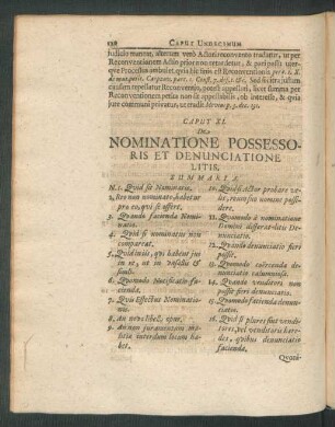 Caput XI. De Nominatione Possessoris Et Denunciatione Litis