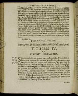 Titulus IV. De Causis Fiscaibus.