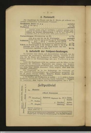 3. Aufschrift der Feldpost-Sendungen