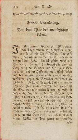 Zwölfte Betrachtung. Von dem Ziele des menschlichen Lebens.
