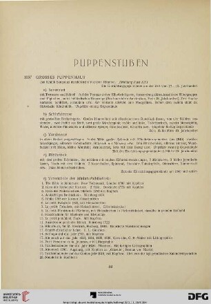 Puppenstuben, Möbel (Nr. 1057-1060)