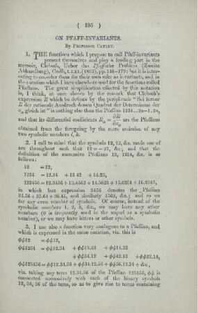 On Pfaff-invariants.