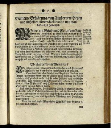 Erklärung der Zauberey und Hexen-Werck.