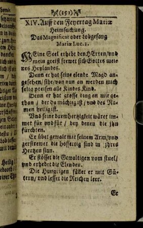 XIV. Auff den Feyertag Mariæ Heimsuchung.
