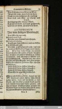 Antiphonum Vor dem heiligen Abendmahl.