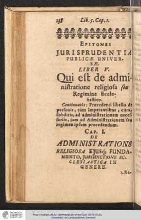 Epitomes Jurisprudentiae Publicae Universae. Liber V.
